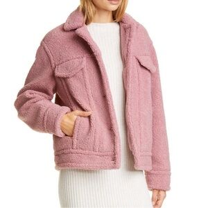 Vince Mauve Teddy Sherpa Jacket XS